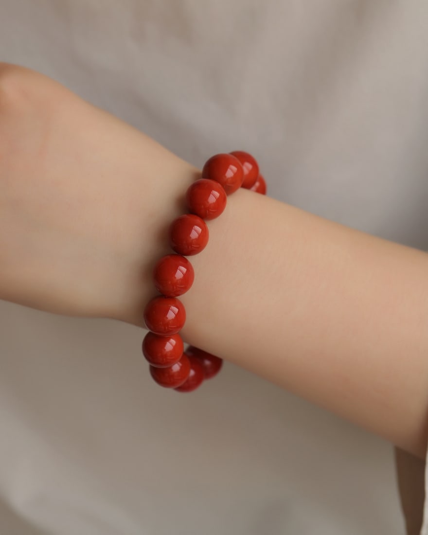 14.5mm Nanhong Agate Beads Bracelet - 3