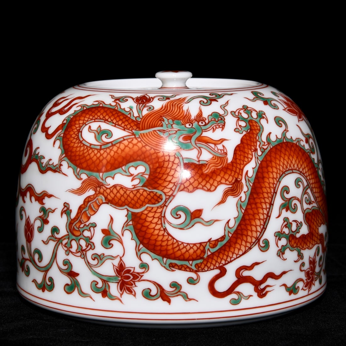Iron Red Glaze Porcelain Dragon Pot (1 of 9)