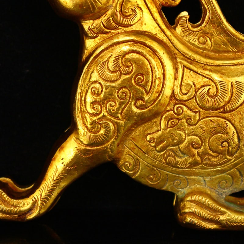 A Pair Gilt Gold Copper Tiger Token - 3