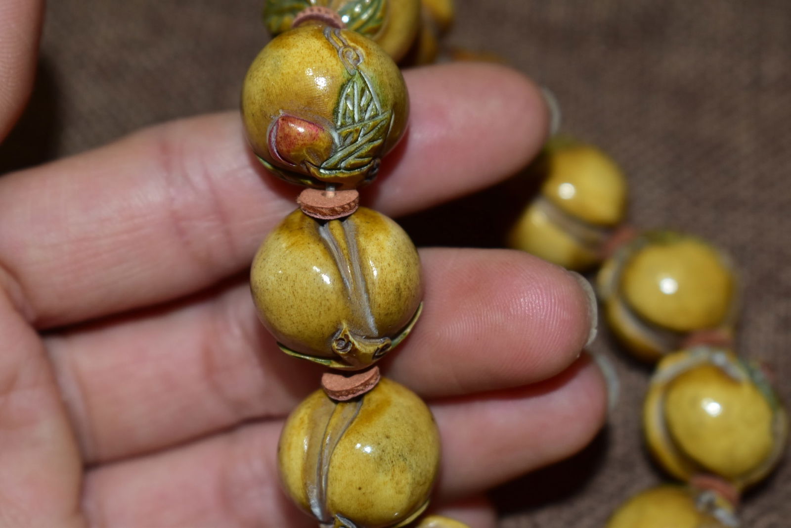 Horn Hand-Carved Peach Hand Chain - 6