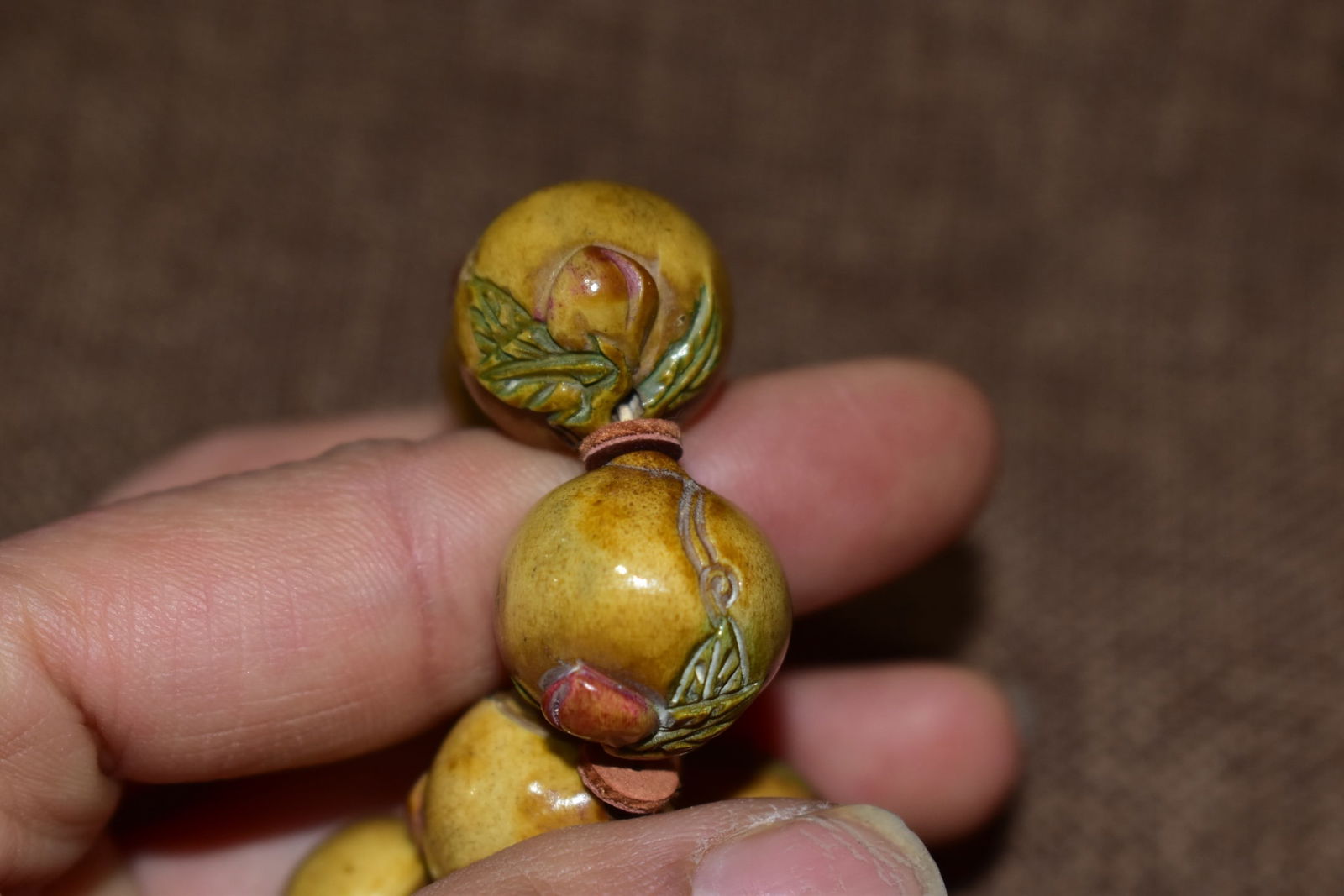 Horn Hand-Carved Peach Hand Chain - 7