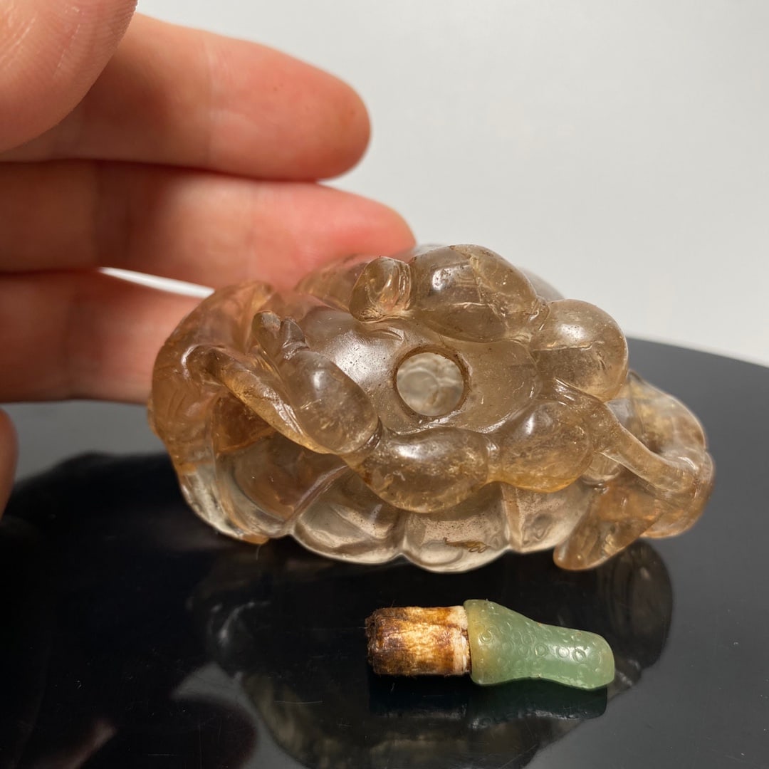 Crystal Snuff Bottle,Lotus seedpod,Old - 6