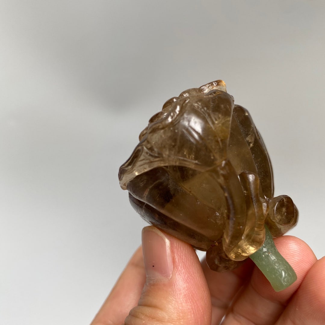 Crystal Snuff Bottle,Lotus seedpod,Old - 8