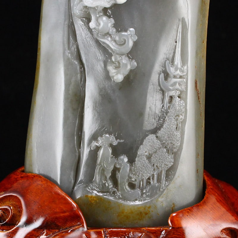 Hetian Jade Statue with Certificate - 2