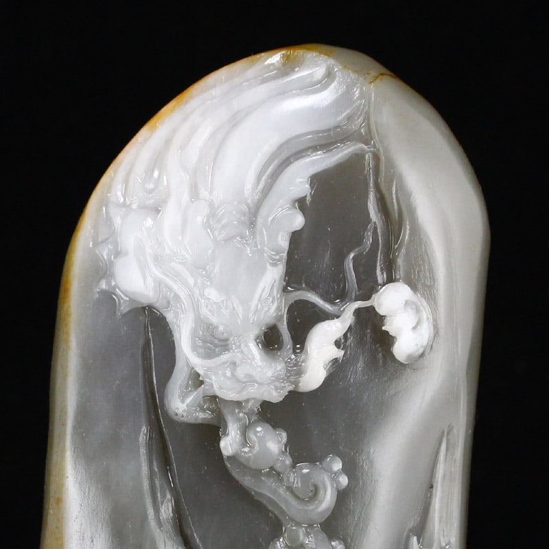 Hetian Jade Statue with Certificate - 3