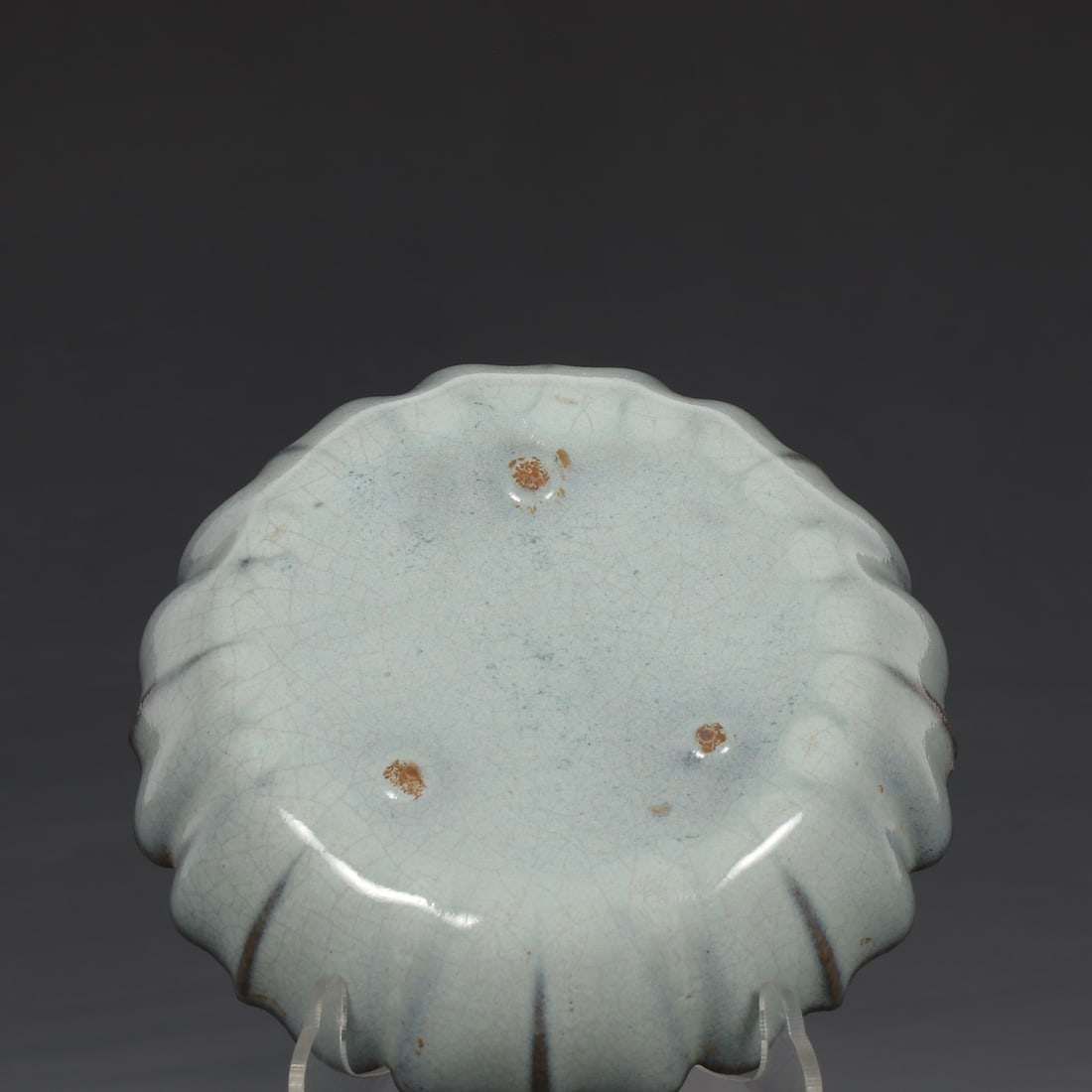 Variable Glaze Jun Kiln Porcelain Plate w Box - 8