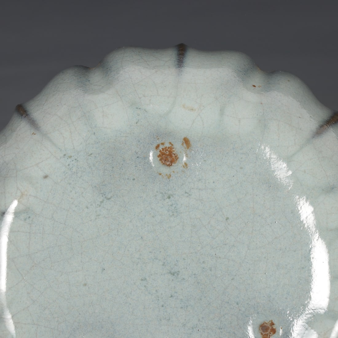 Variable Glaze Jun Kiln Porcelain Plate w Box - 9