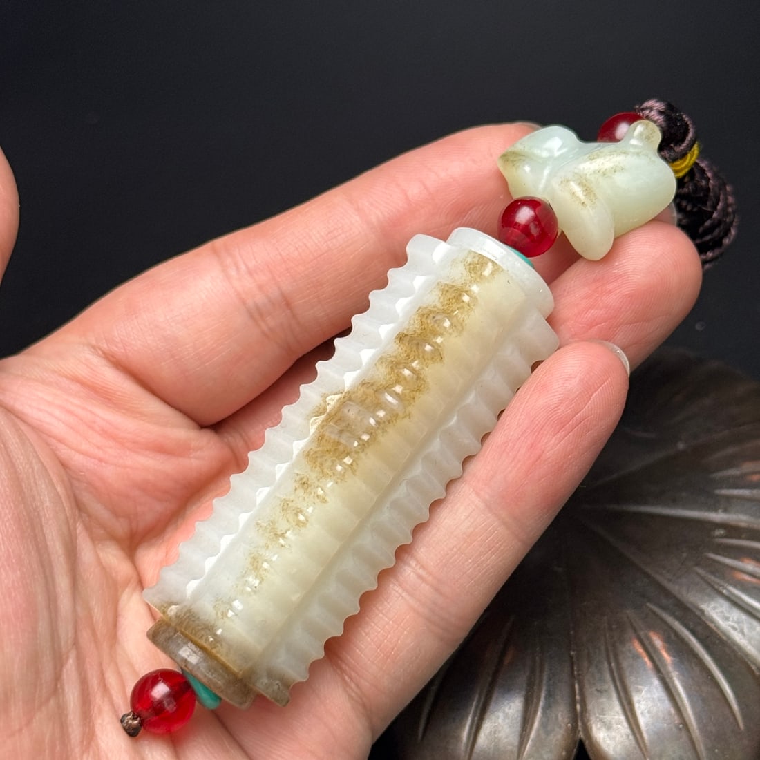 Hetian Jade Pendant - Cong - 8
