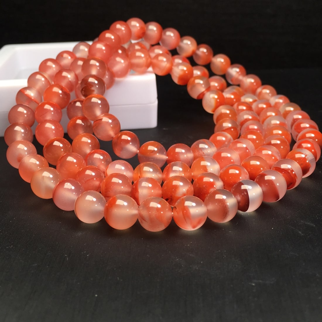 8.7mm Nanhong Agate Beads Bracelet with Certificate - 3