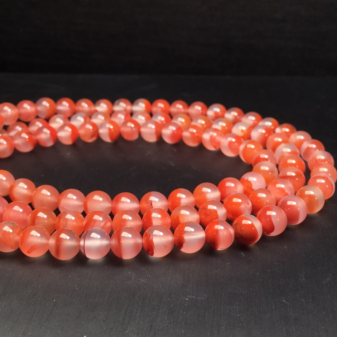 8.7mm Nanhong Agate Beads Bracelet with Certificate - 4