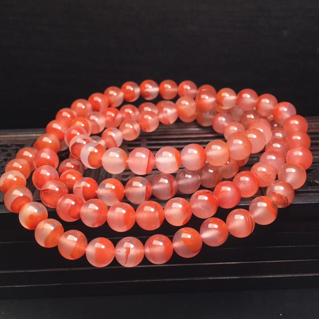 8.7mm Nanhong Agate Beads Bracelet with Certificate - 5
