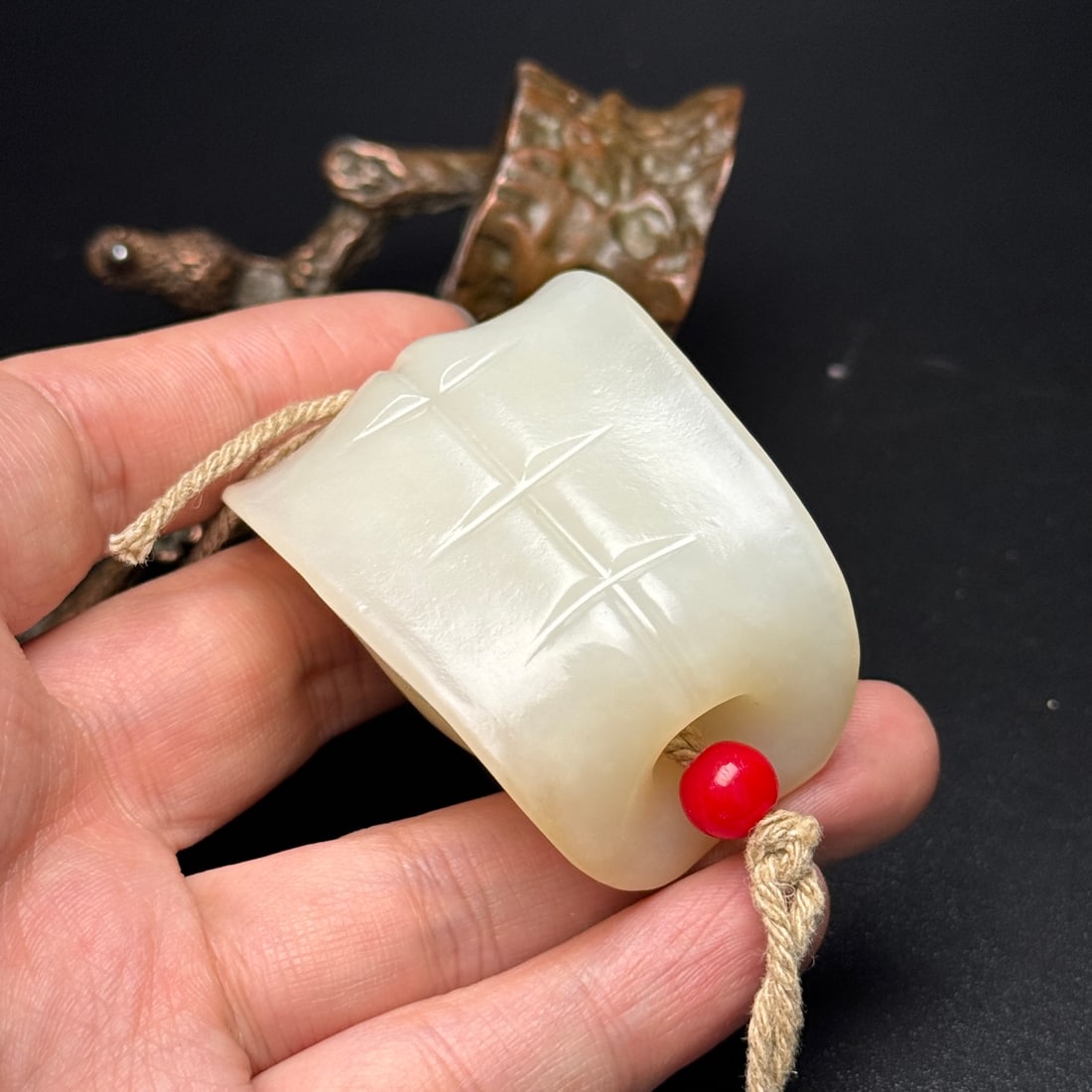 Hetian Jade Pendant - Turtle Shell - 3