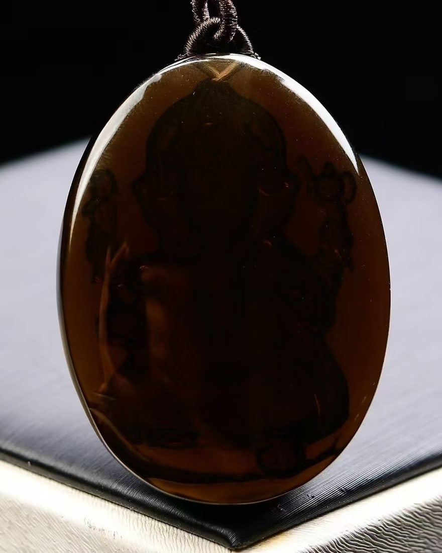 Citrine Fortune Deity Elephant Pendant - 5