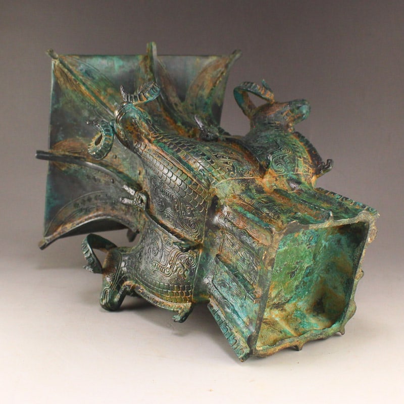 Bronze Sheep Head Statue - Zun - 8