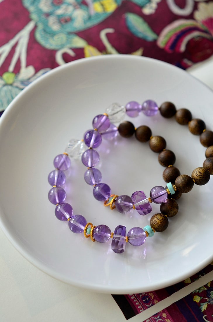Amethyst,Chenxiang Wood Bracelet (1 of 9)