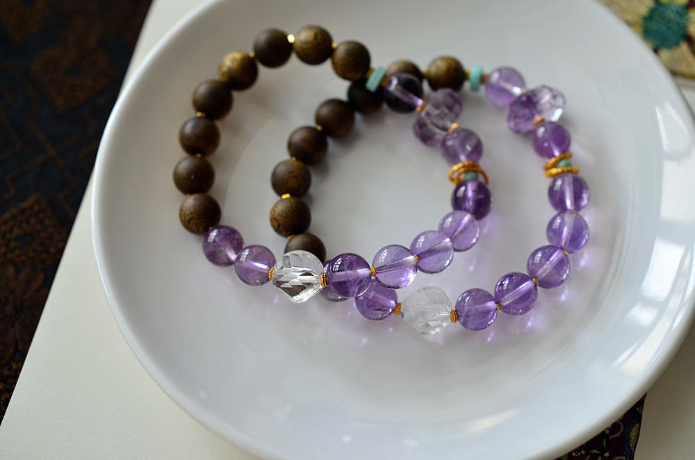 Amethyst,Chenxiang Wood Bracelet - 5