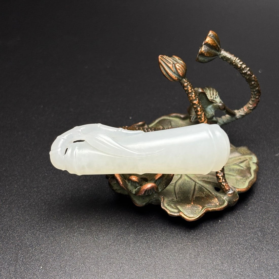 Hetian Jade Hand-Carved Bamboo Pendant - 5