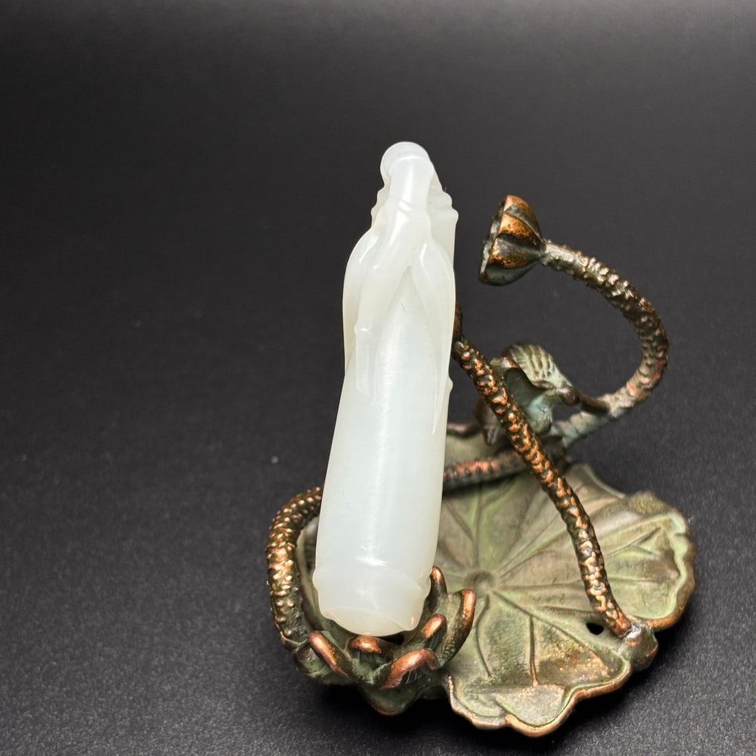 Hetian Jade Hand-Carved Bamboo Pendant - 7