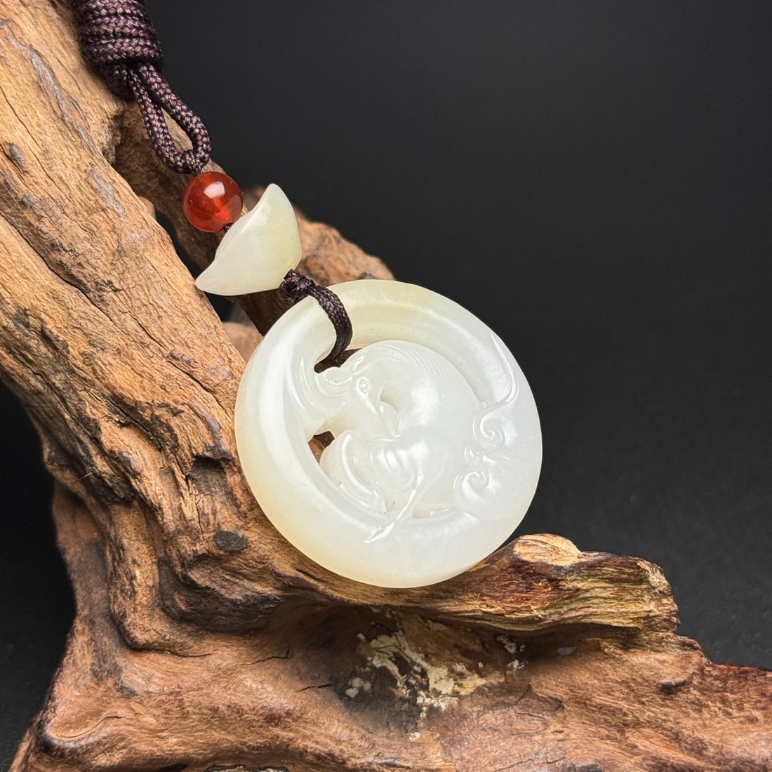 Hetian Jade Hand-Carved Horse Pendant - 3