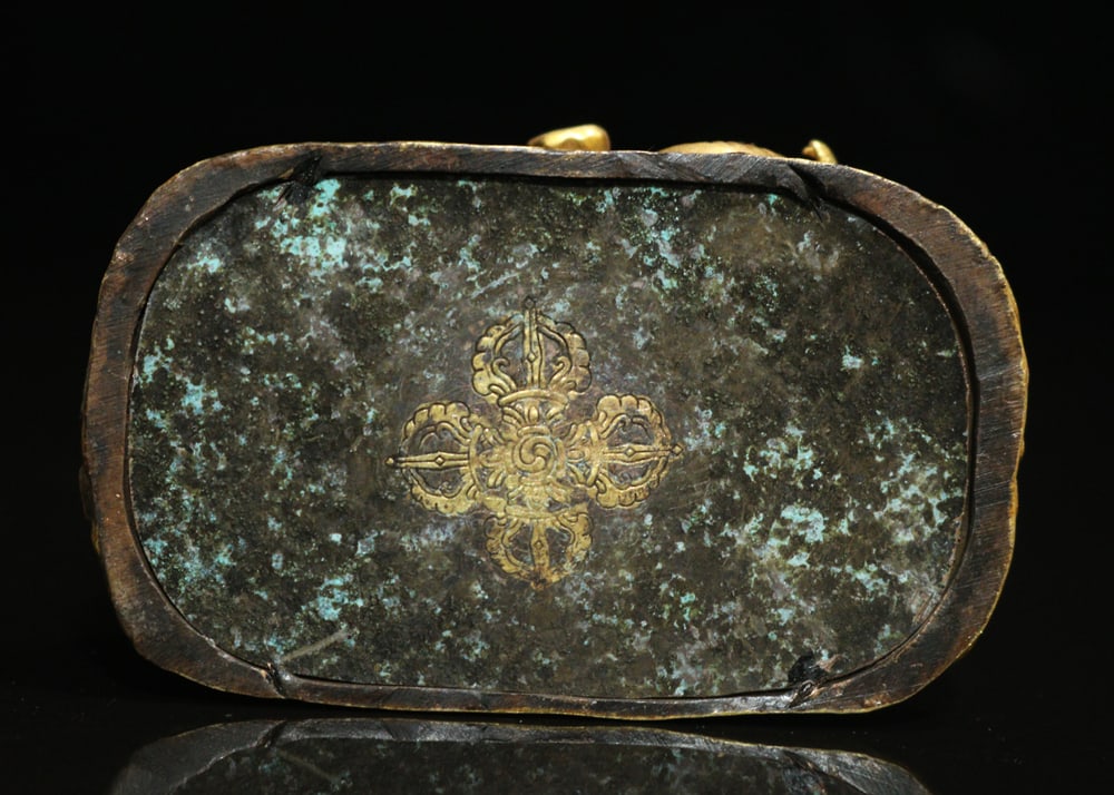 Gilt Gold Bronze Samantabhadra & Elephant Statue - 9