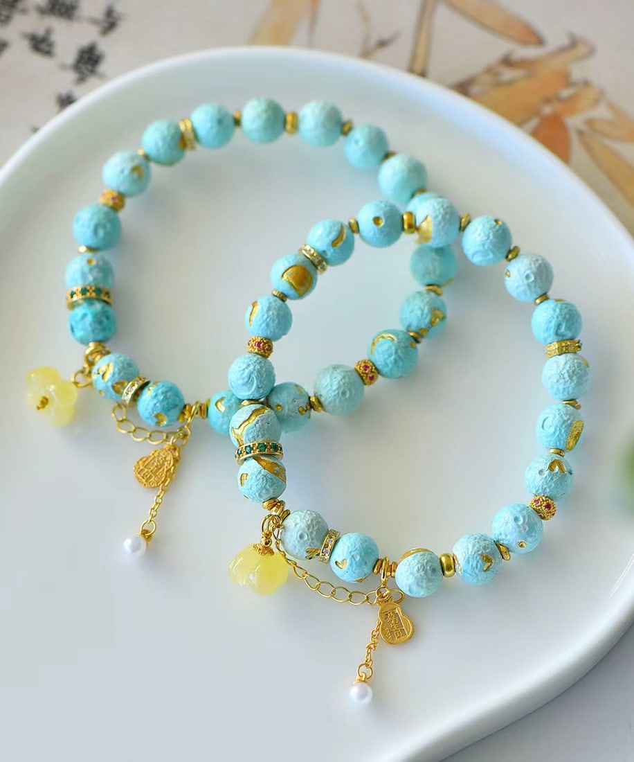 8.8mm Turquoise Beads Hand Chain - 3