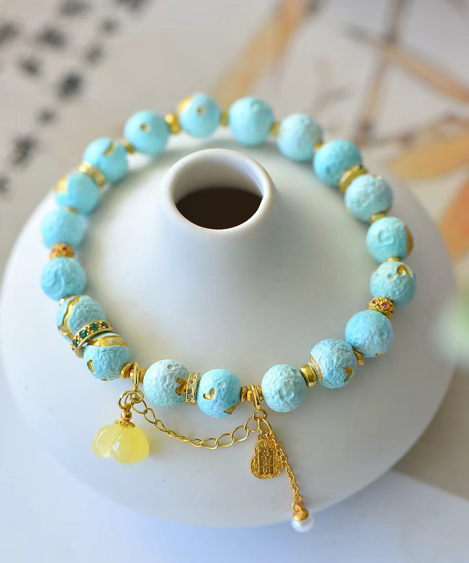 8.8mm Turquoise Beads Hand Chain - 5