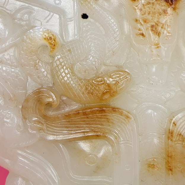 Hetian Jade Beast Face Belt Buckle - 2