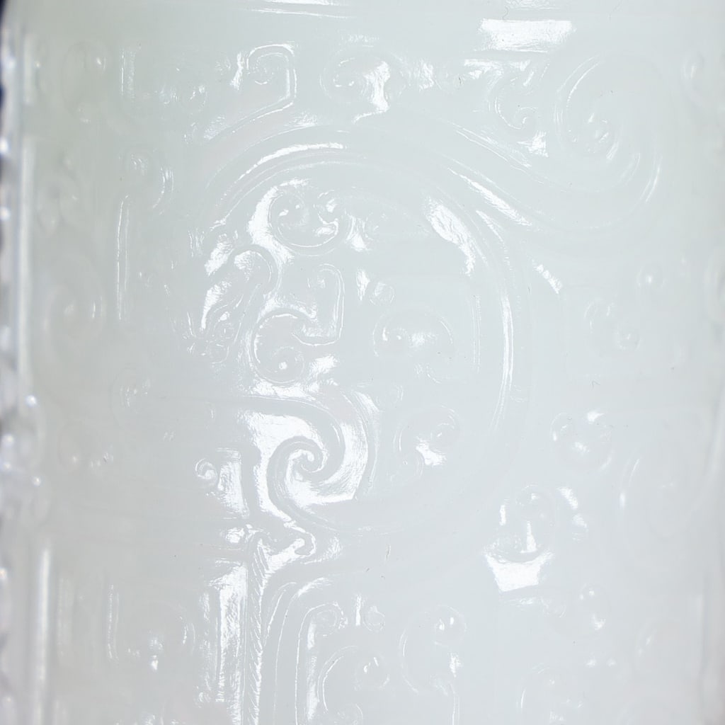 Two White Hetian Jade Cup - 8