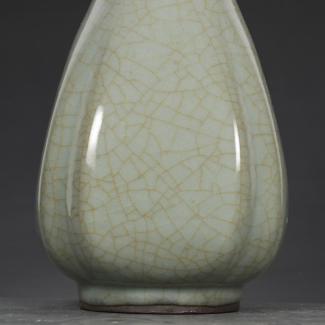 Porcelain Inlay Silver Edge Ge Kiln Vase w Box - 3