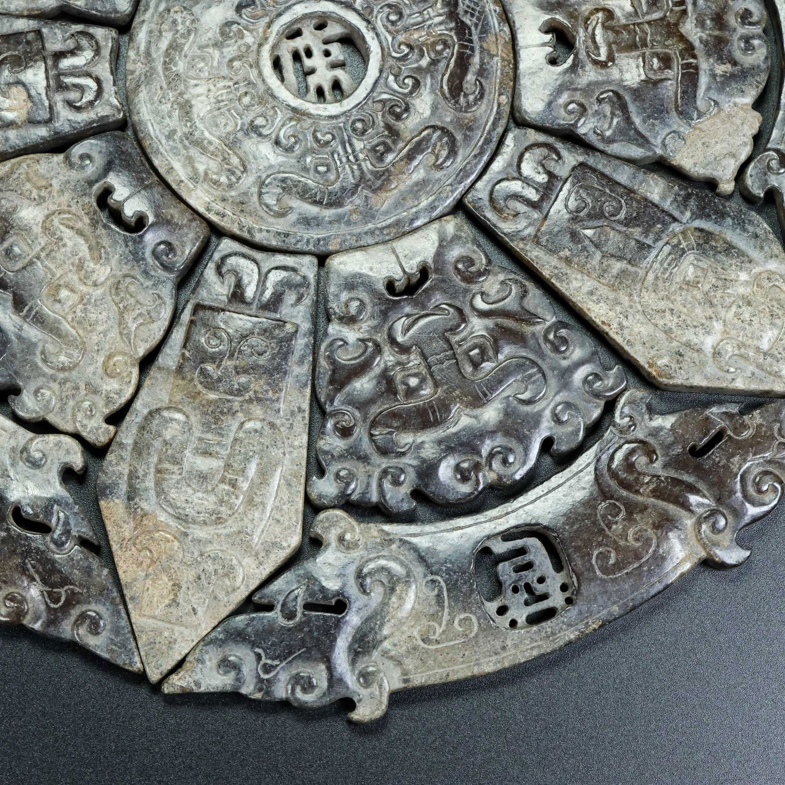 A Set Hetian Jade Bi Statue - 4