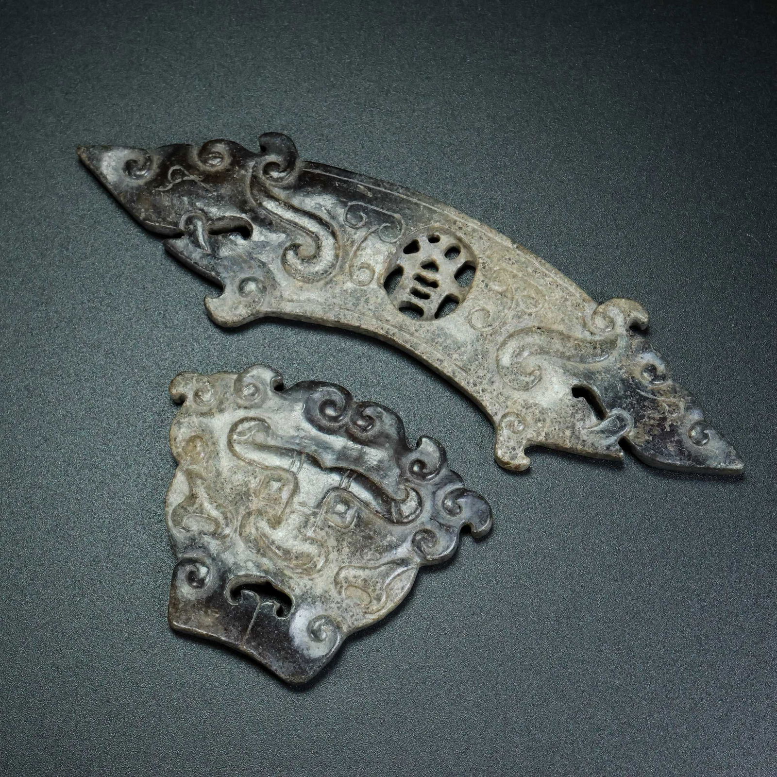 A Set Hetian Jade Bi Statue - 7