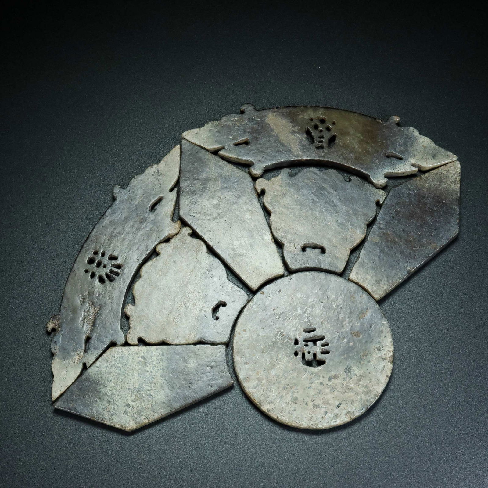 A Set Hetian Jade Bi Statue - 9