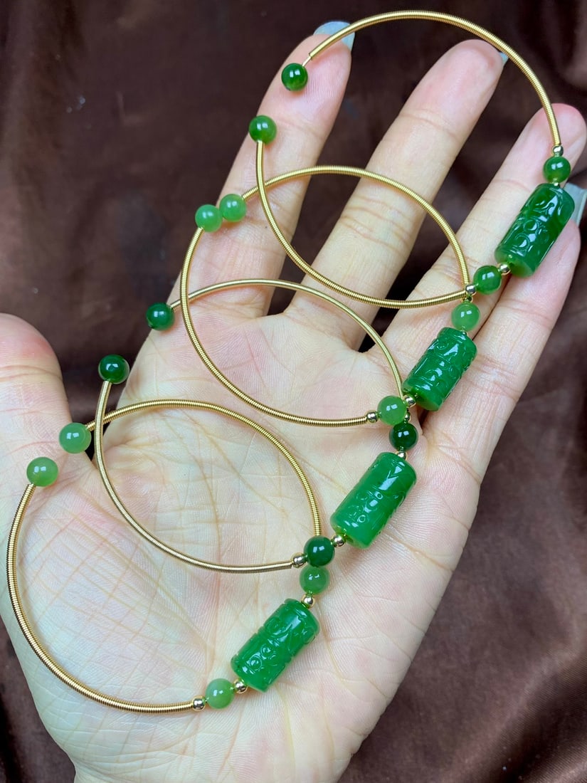 Green Hetian Jade Bracelet - 4