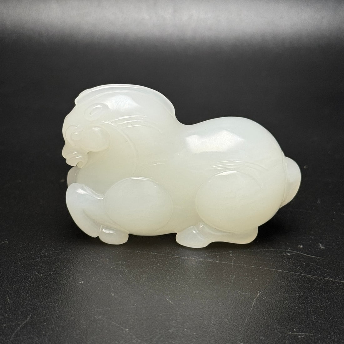 Natural White Hetian Jade Statue/Pendant - Horse - 2