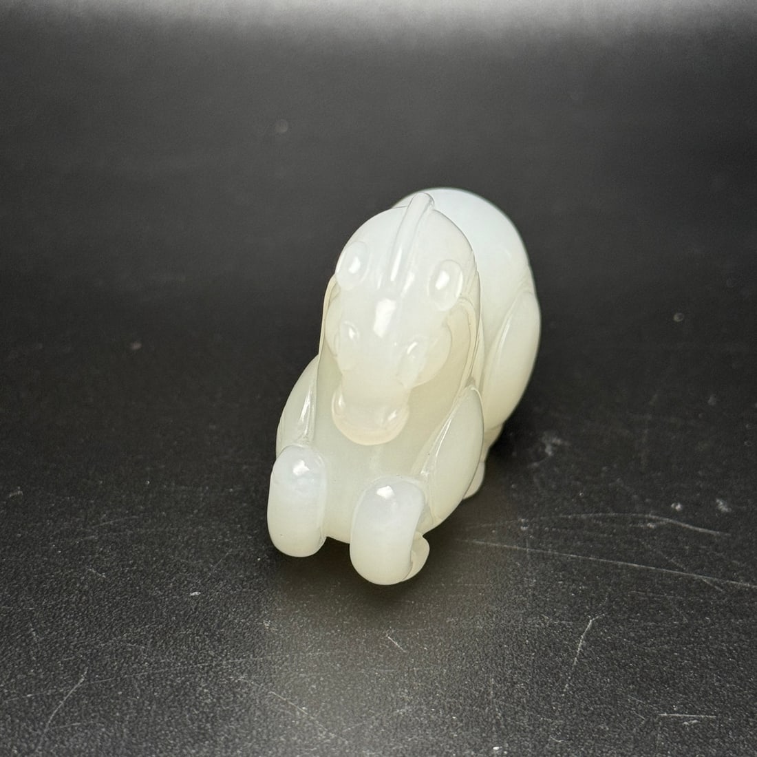 Natural White Hetian Jade Statue/Pendant - Horse - 4