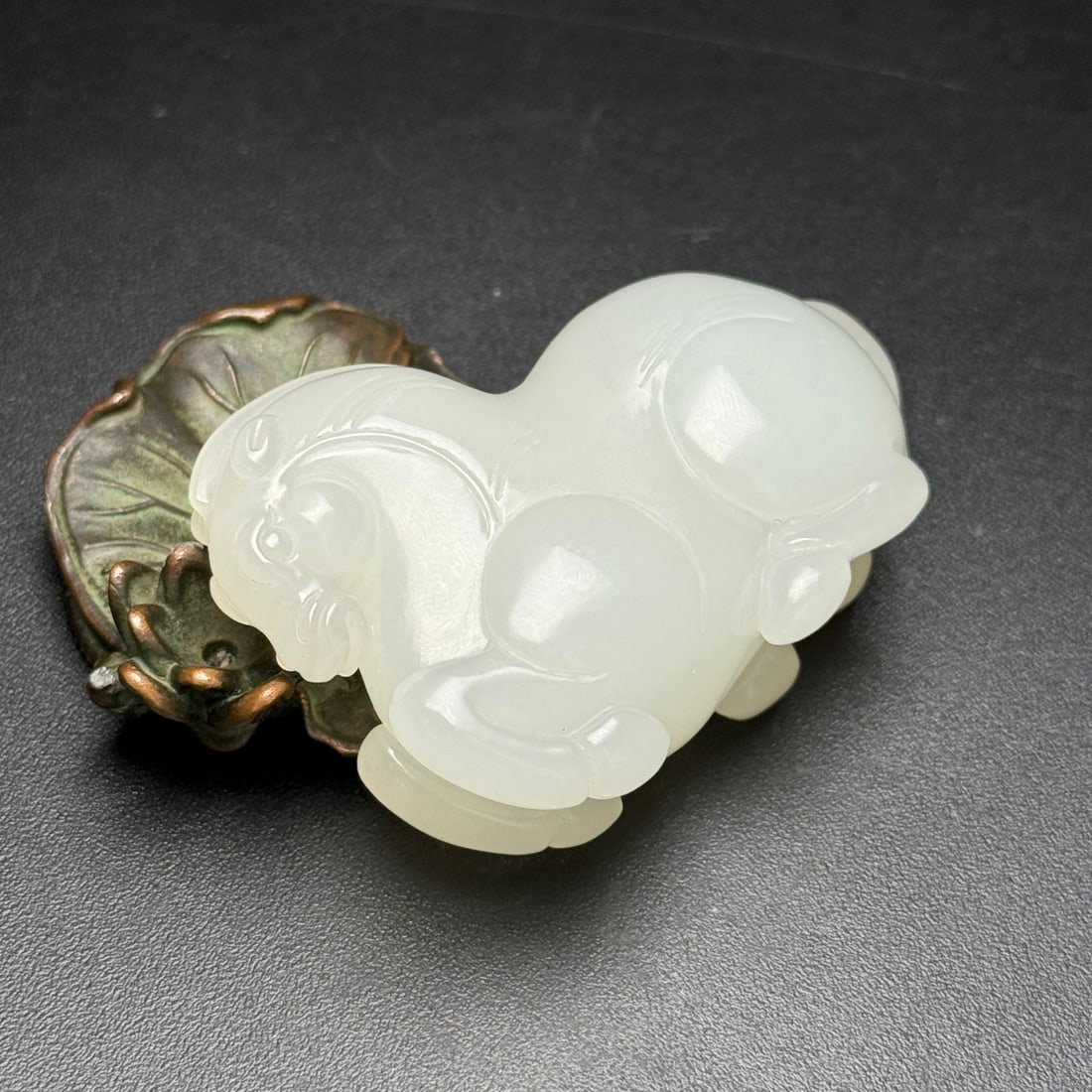 Natural White Hetian Jade Statue/Pendant - Horse - 8