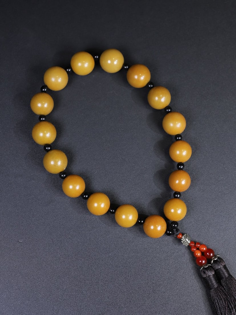 20mm Tianhuang Shoushan Soapstone Beads Hand Chain w Box - 2