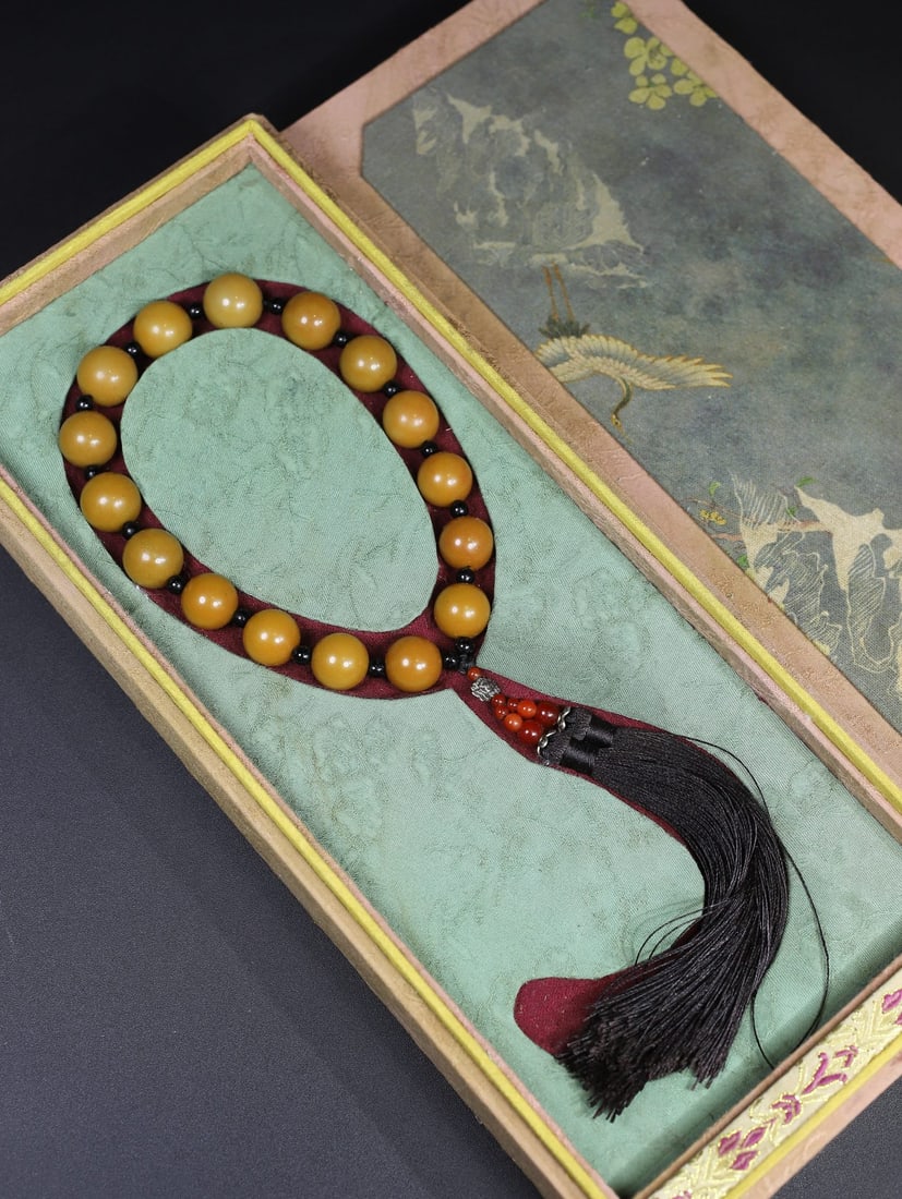 20mm Tianhuang Shoushan Soapstone Beads Hand Chain w Box - 9