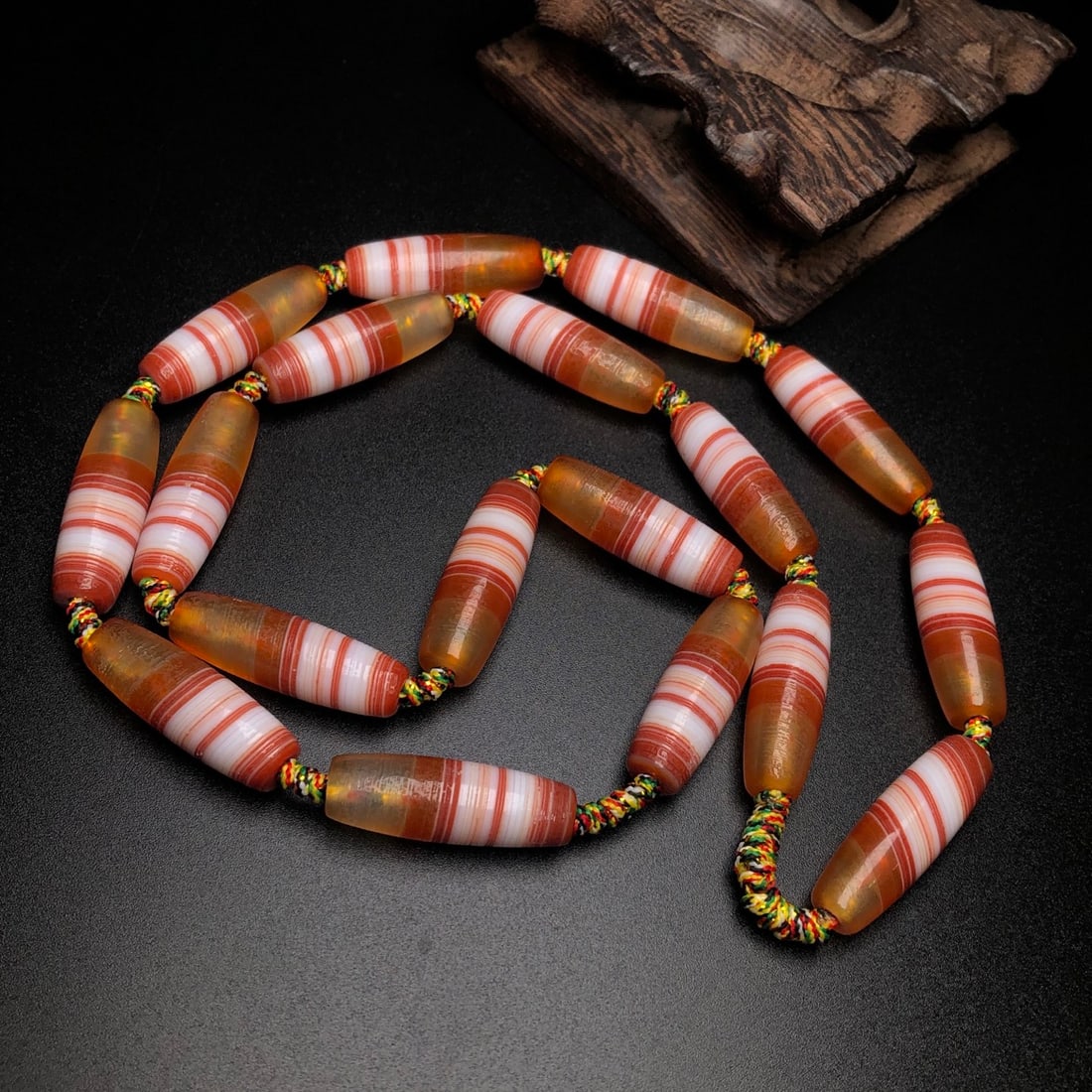 Hand knitting Chan Si Agate Necklace (1 of 9)