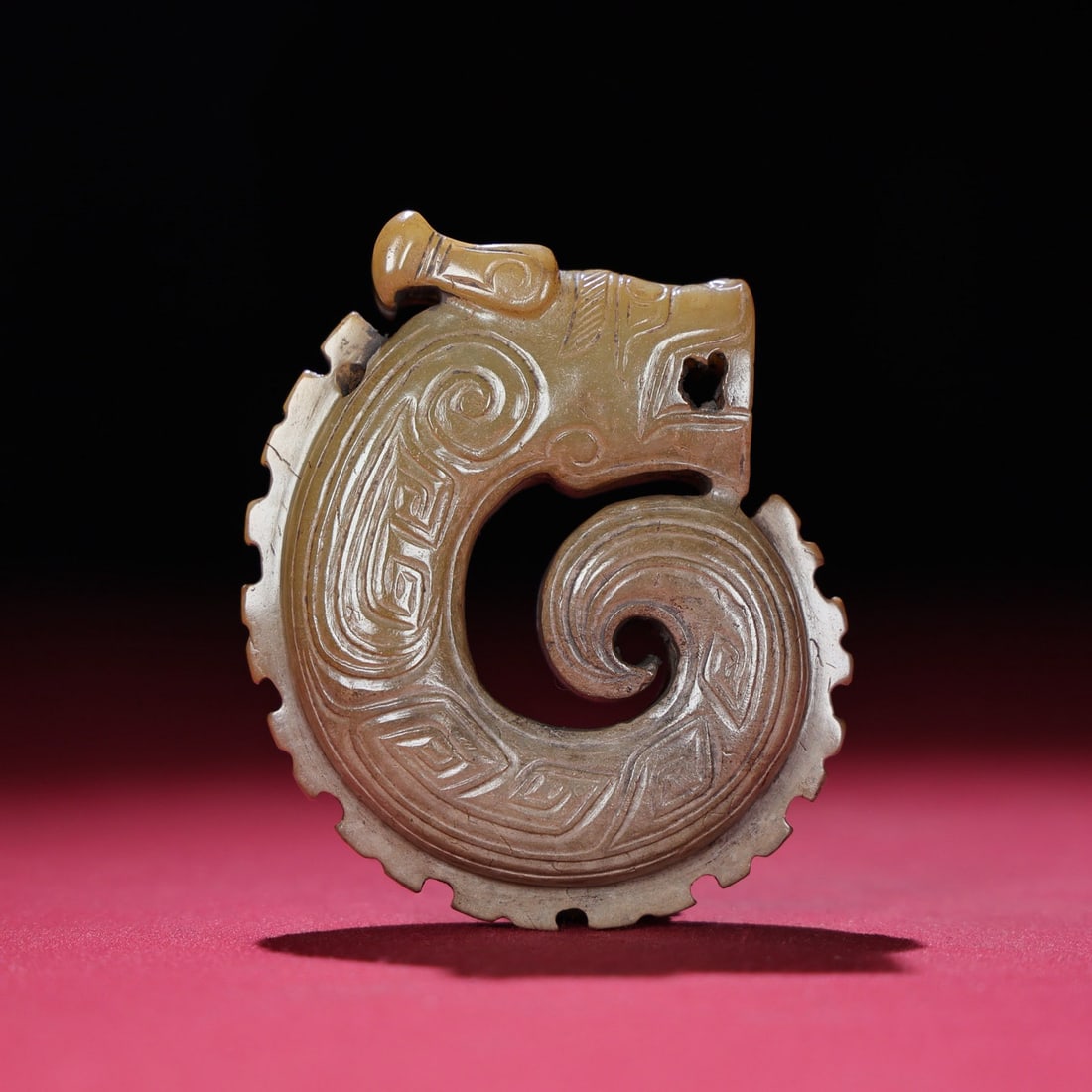 Hetian Jade Statue/Pendant - Dragon Old: Title: Hetian Jade Statue/Pendant - Dragon Old Origin: Chinese Date/Period: After1880 Materials: Hetian Jade Dimensions: 74x59x18(mm) 2.91x2.32x0.71(inches) Weight 0.25 lbs/114g Reserve: $599.00 Shipp