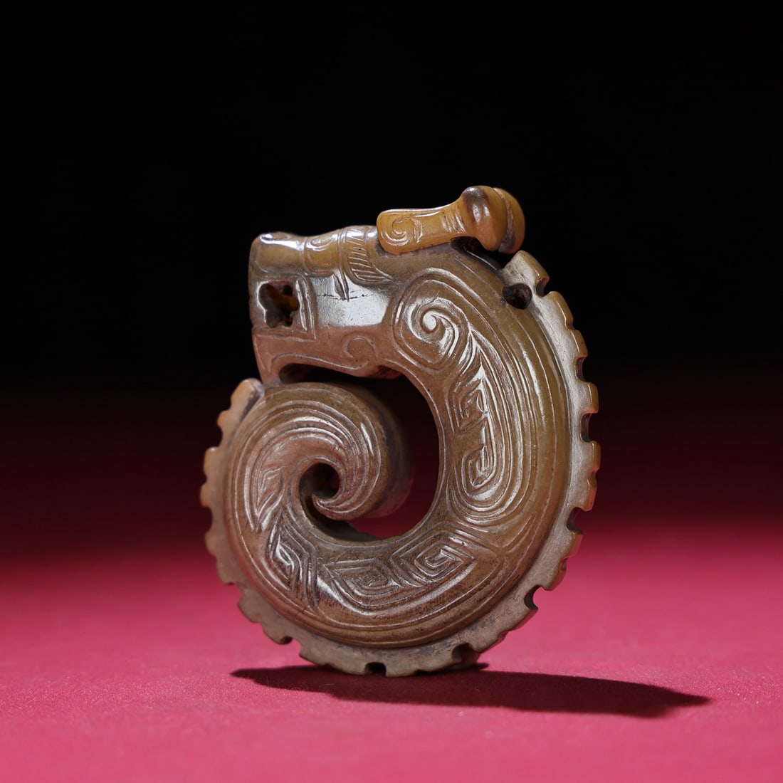 Hetian Jade Statue/Pendant - Dragon Old - 5