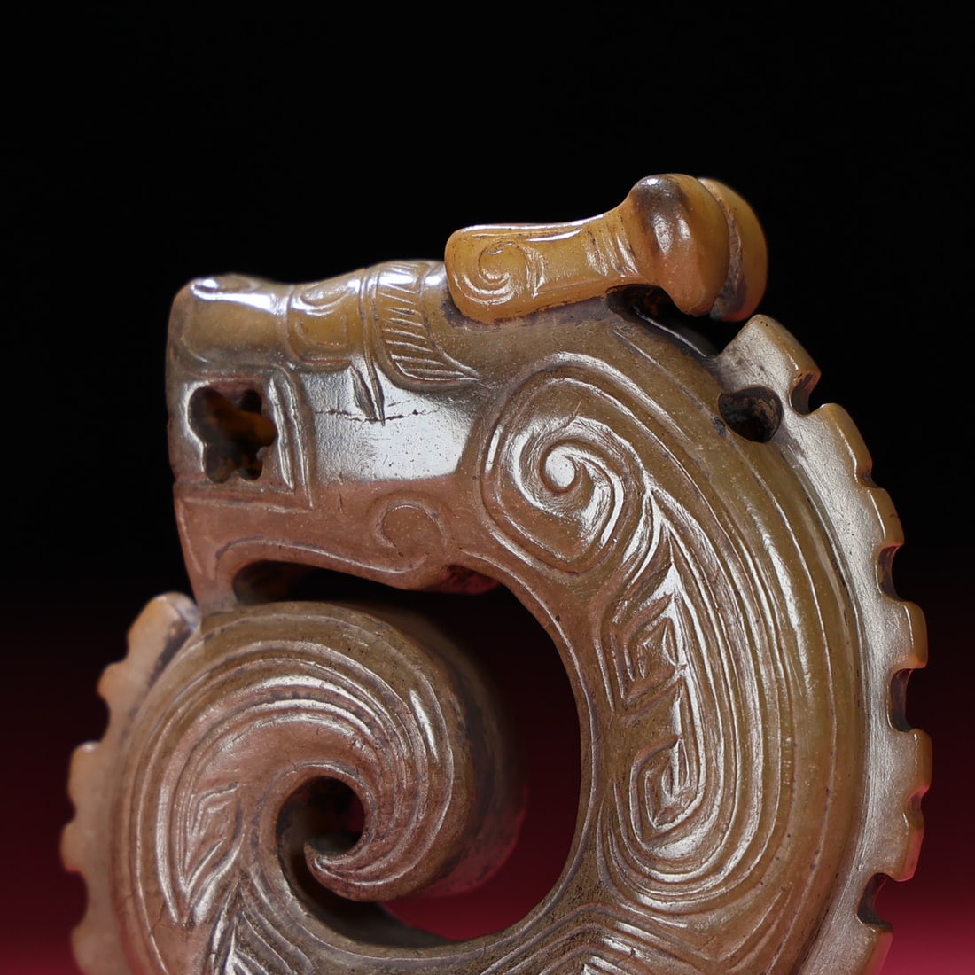 Hetian Jade Statue/Pendant - Dragon Old - 6