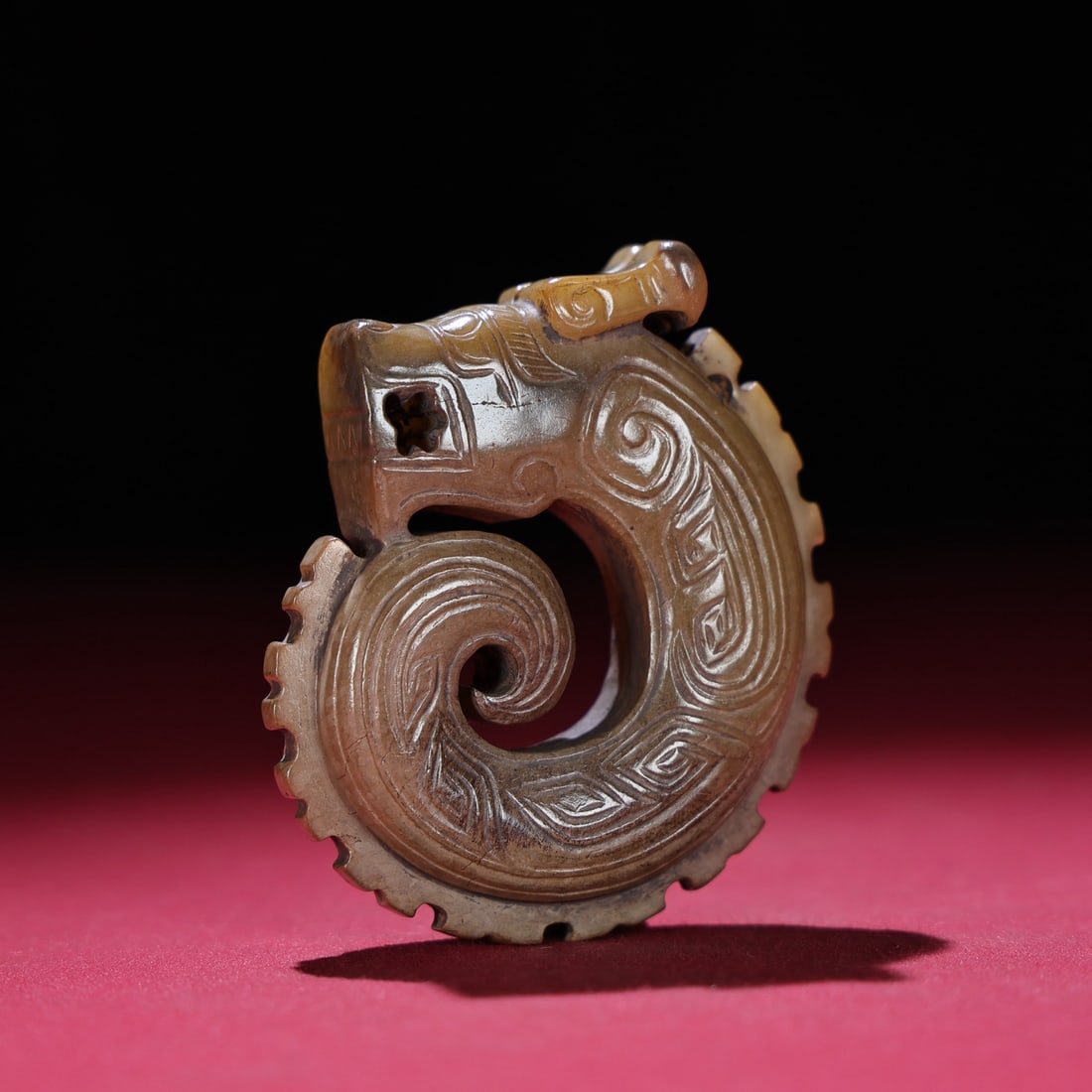 Hetian Jade Statue/Pendant - Dragon Old - 7