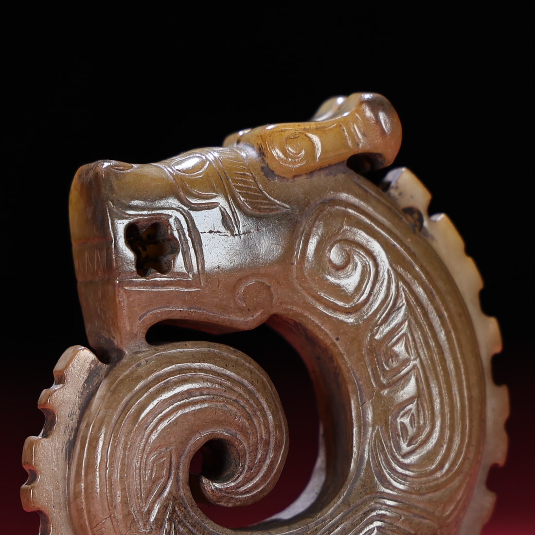 Hetian Jade Statue/Pendant - Dragon Old - 8