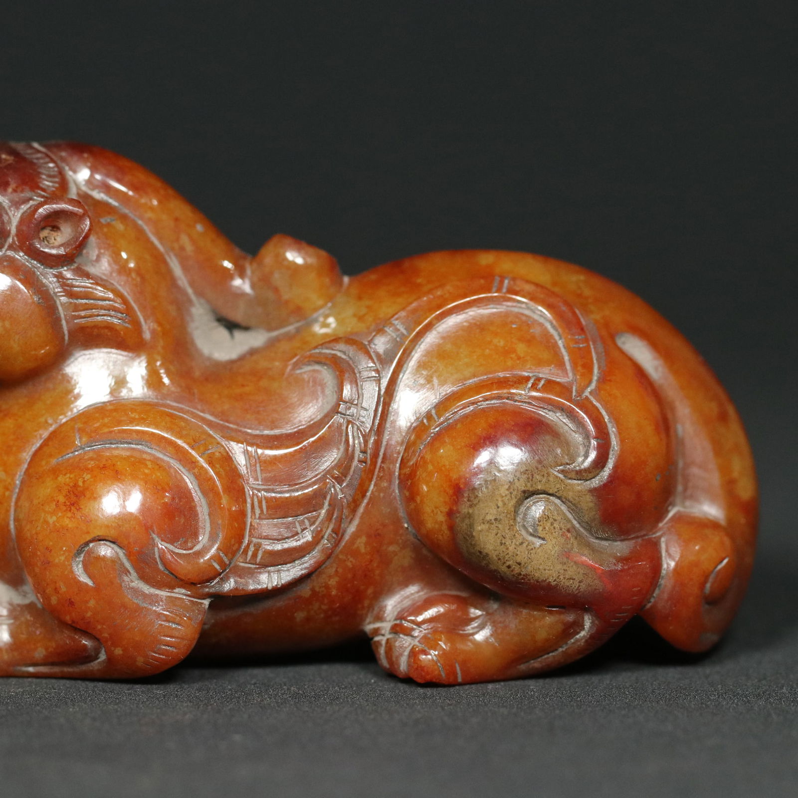 Hetian Jade Lucky Beast Statue - 6