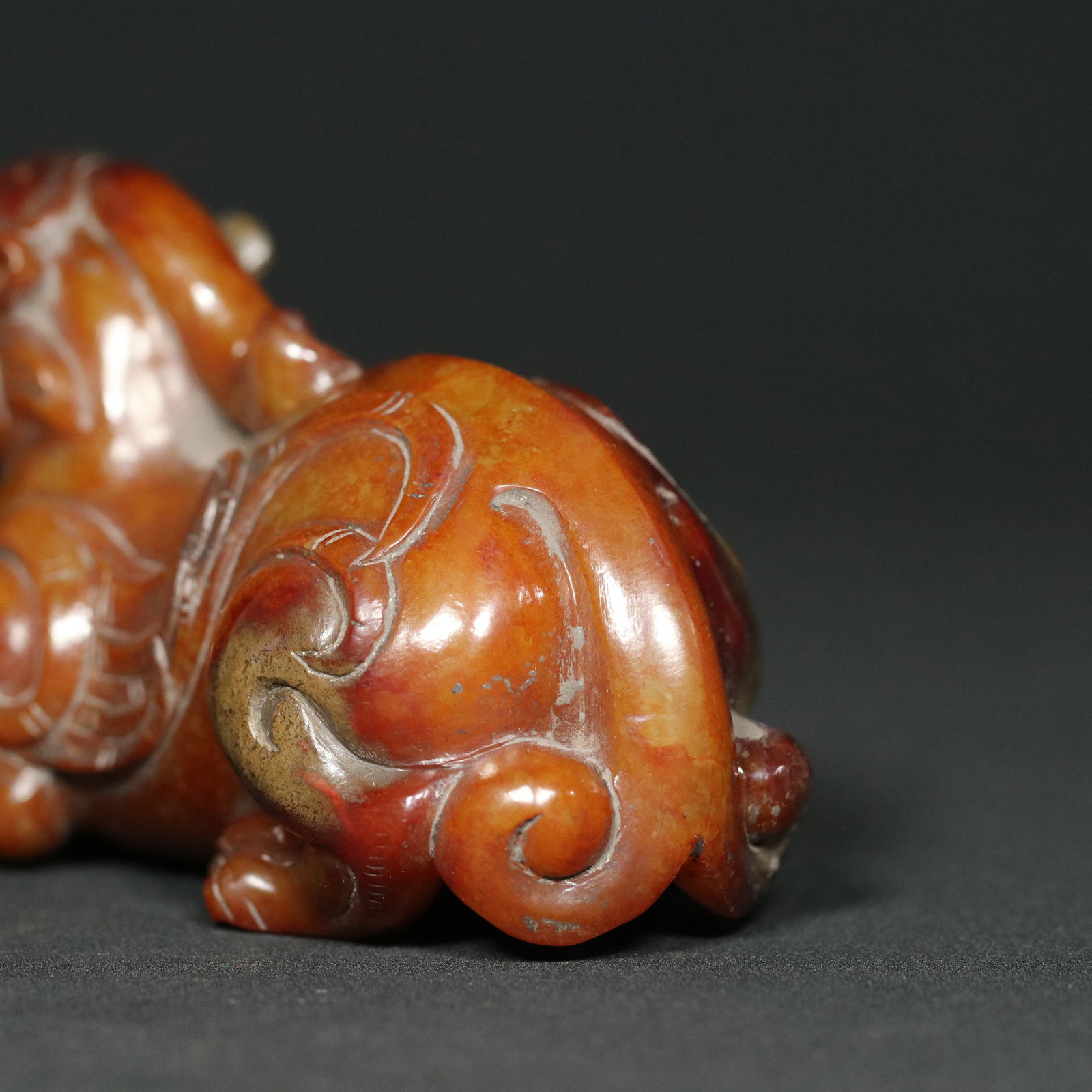 Hetian Jade Lucky Beast Statue - 7