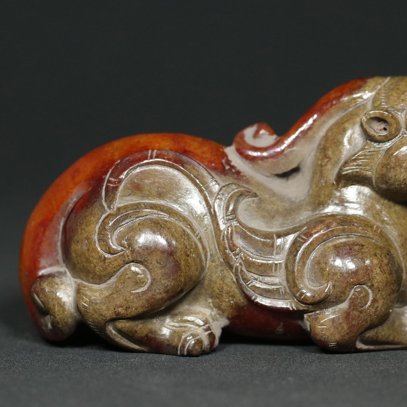 Hetian Jade Lucky Beast Statue - 9