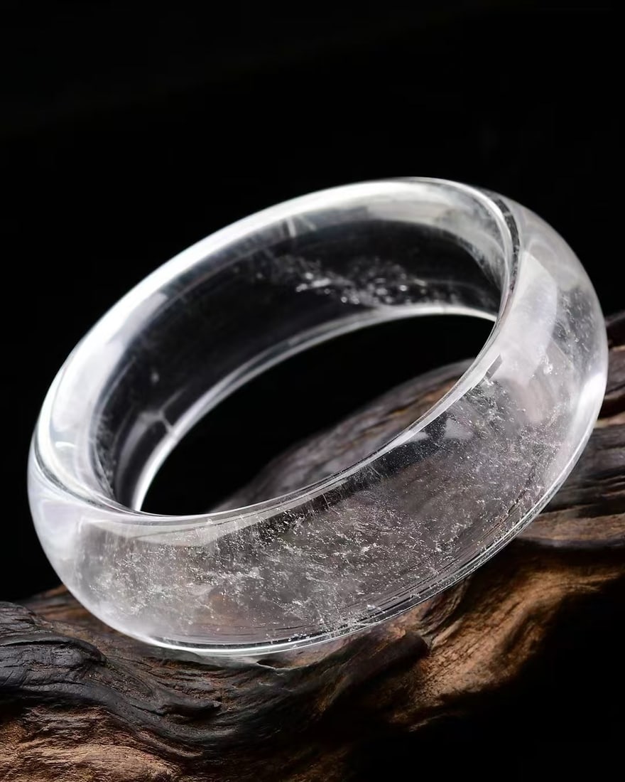 Inside Diameter 60mm White Crystal Bracelet with Certificate - 2