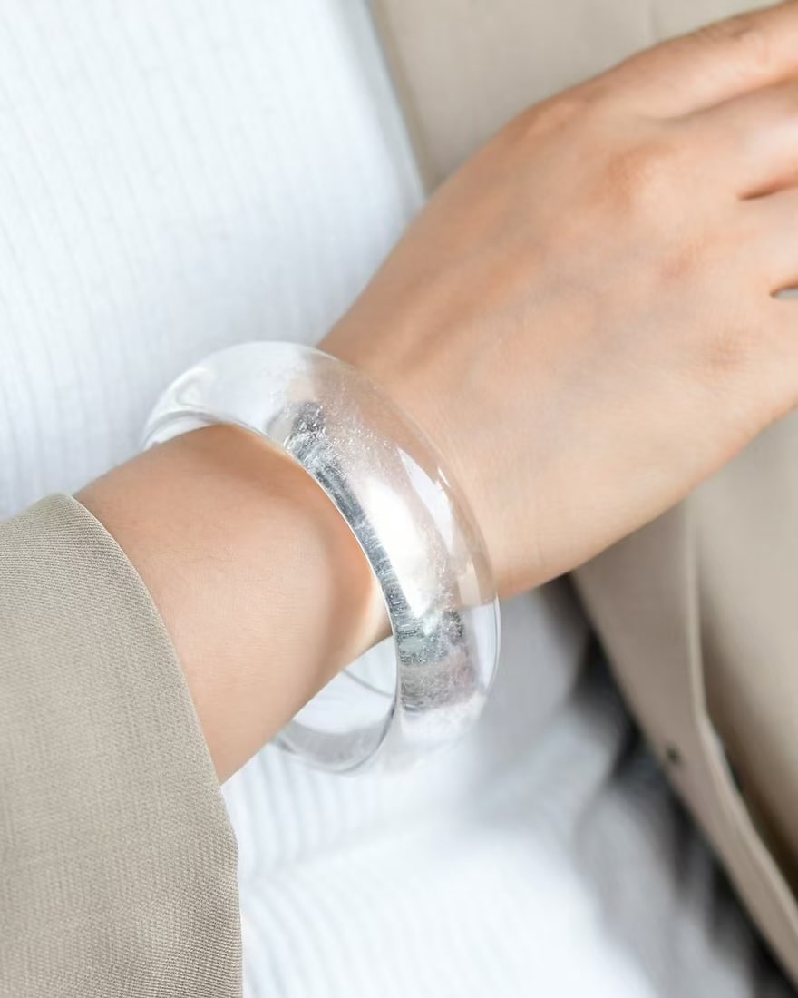 Inside Diameter 60mm White Crystal Bracelet with Certificate - 6