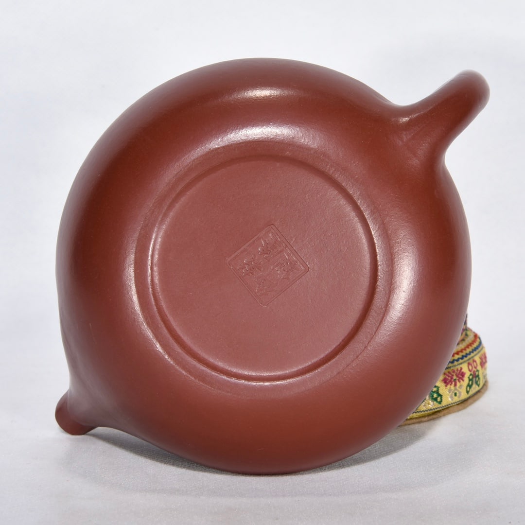 Gilt Gold Famille Rose Yixing Zisha Clay Turtle Teapot w Box - 8